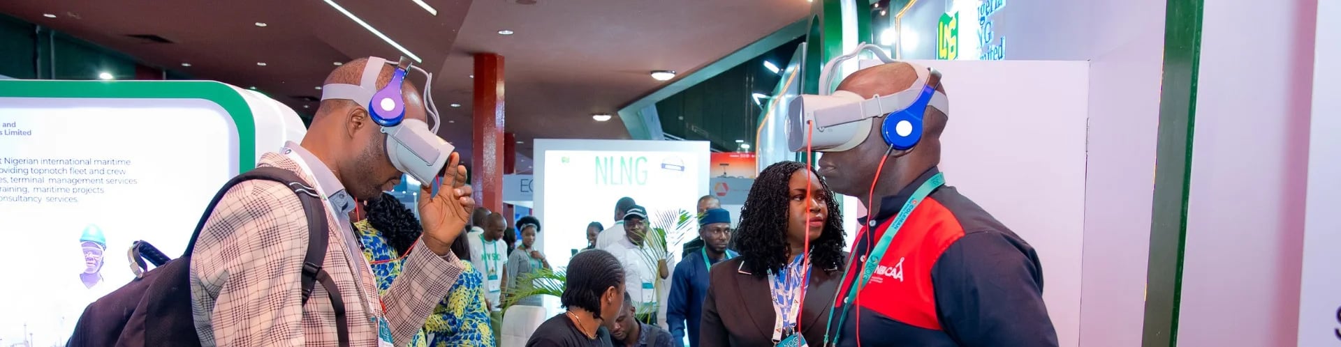 Visitors experiencing virtual reality at NOG Energy Week